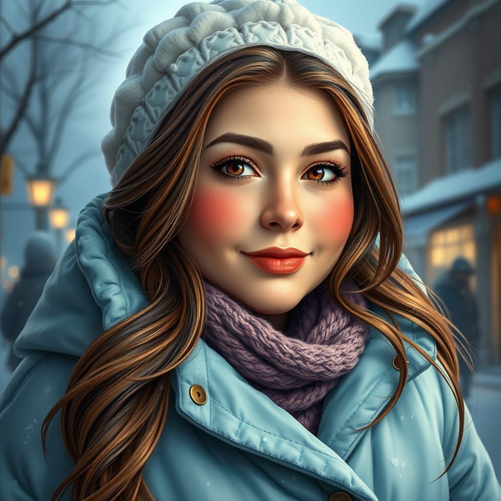 Romantic Winter Lady in Triadic Colors