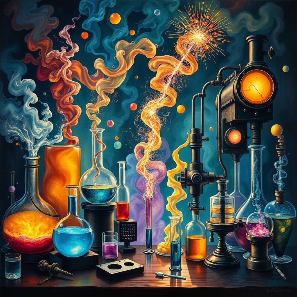 Surreal Science Experiment: Whimsical Lab Chaos