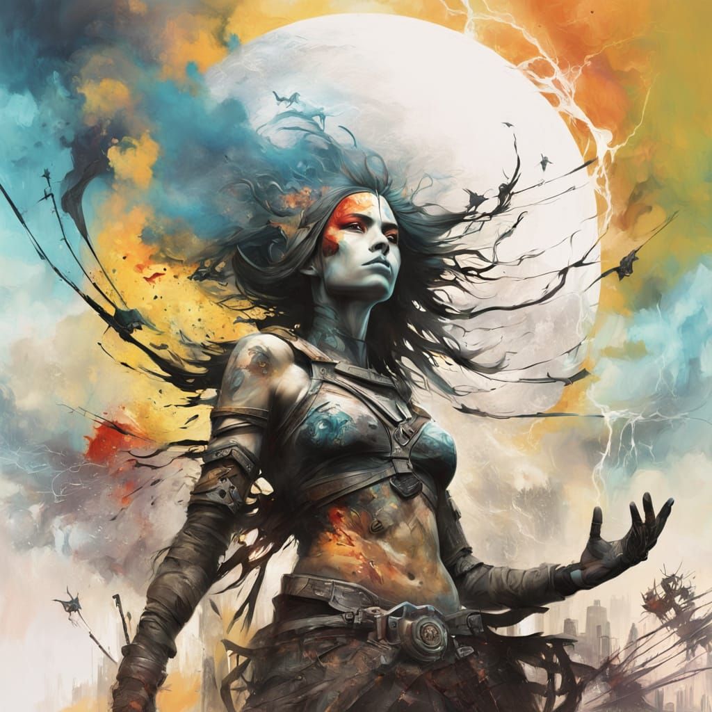 Friends Waiting for the Cosmic Crash in Vibrant Street Art