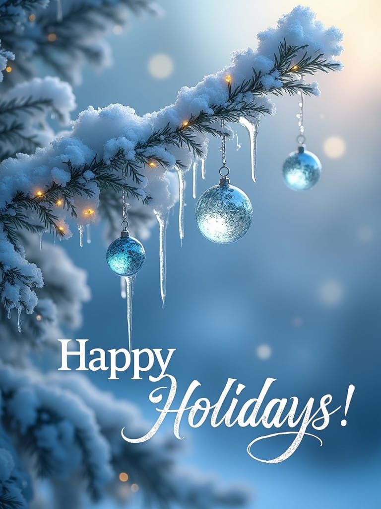 Whimsical Winter Wonderland in Icy Blue Hues