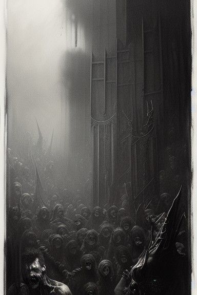 Sinister Punk Face in Hyperdetailed Charcoal Drawing