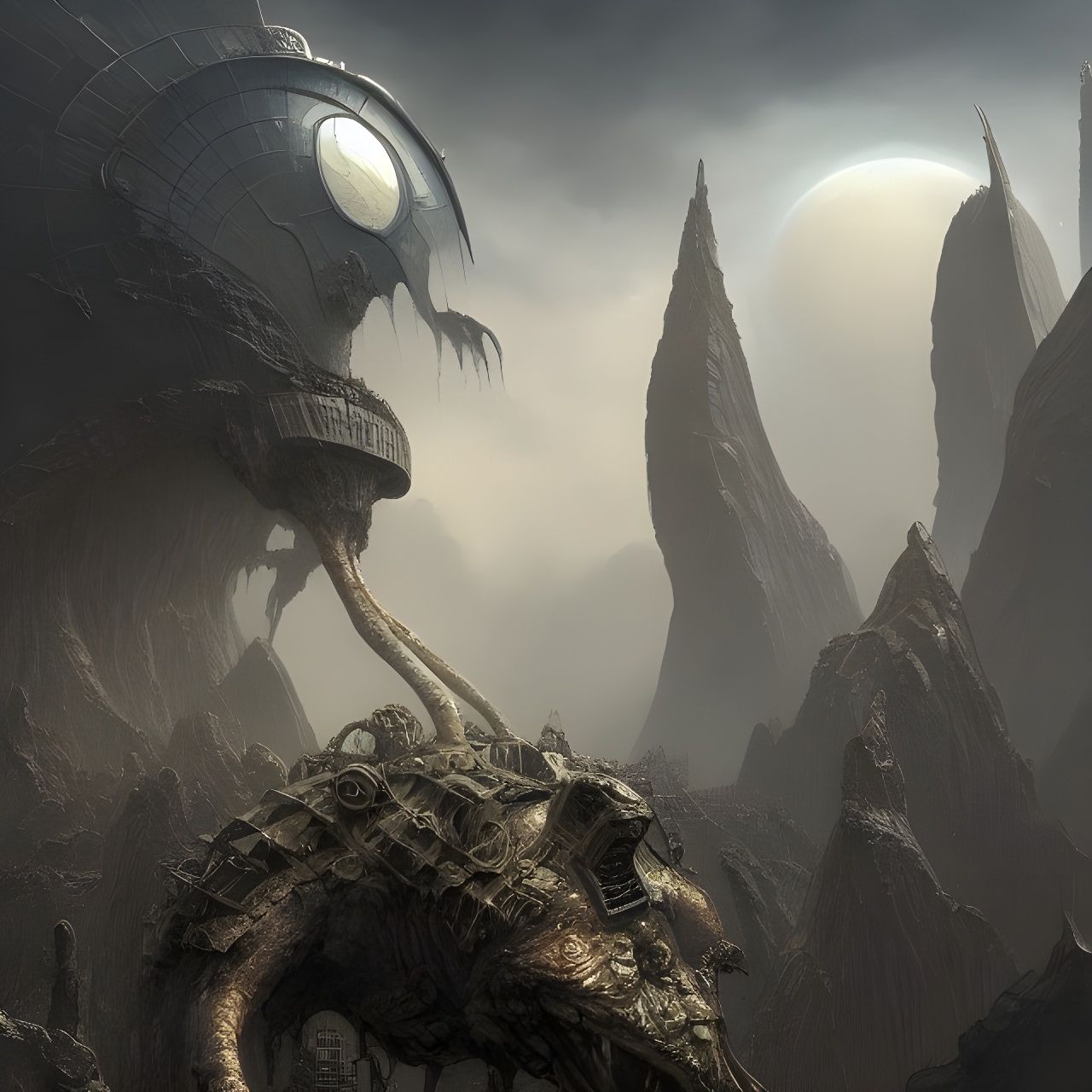 Futuristic Evil Gods Kingdom: Digital Art