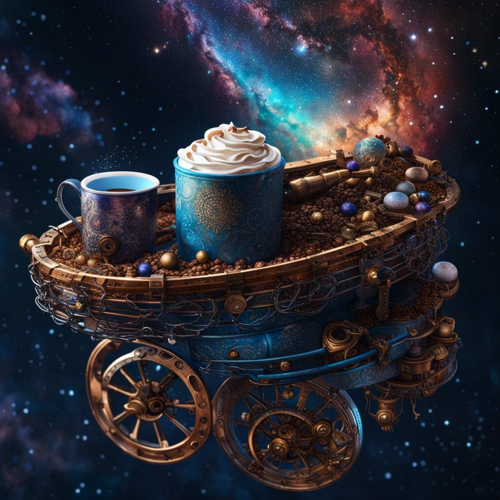 Coffee Cart Floating Through the Milky Way