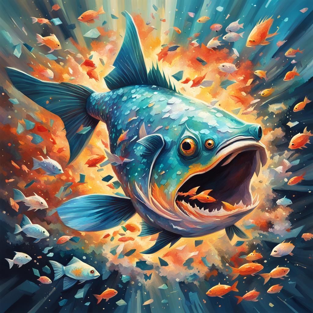 Explosive Impressionist Fish Shards
