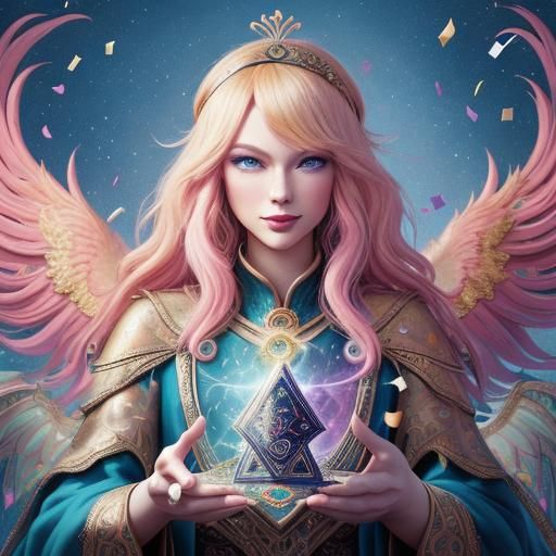 Phoenix Tarot Reader in Celebration, Fantasy Concept Art