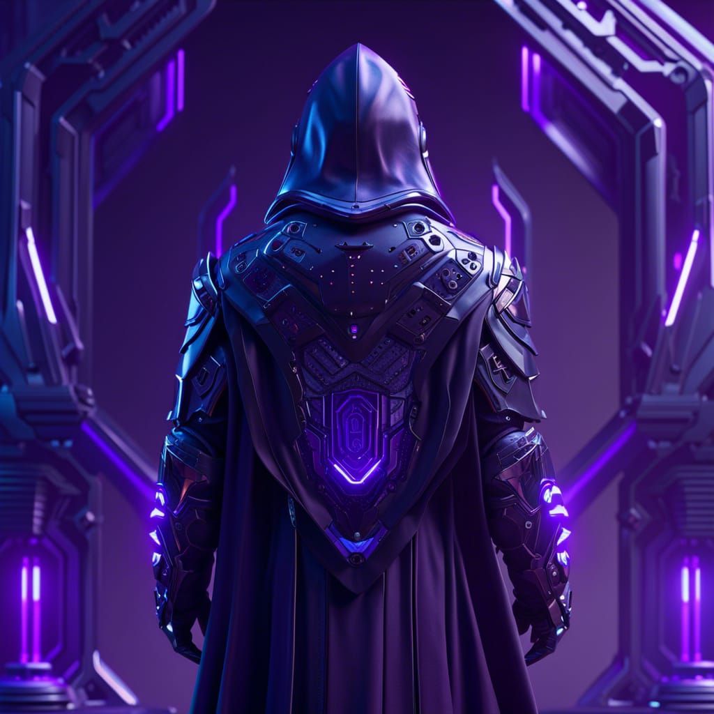 Figure in Purple Robe with Mech Details