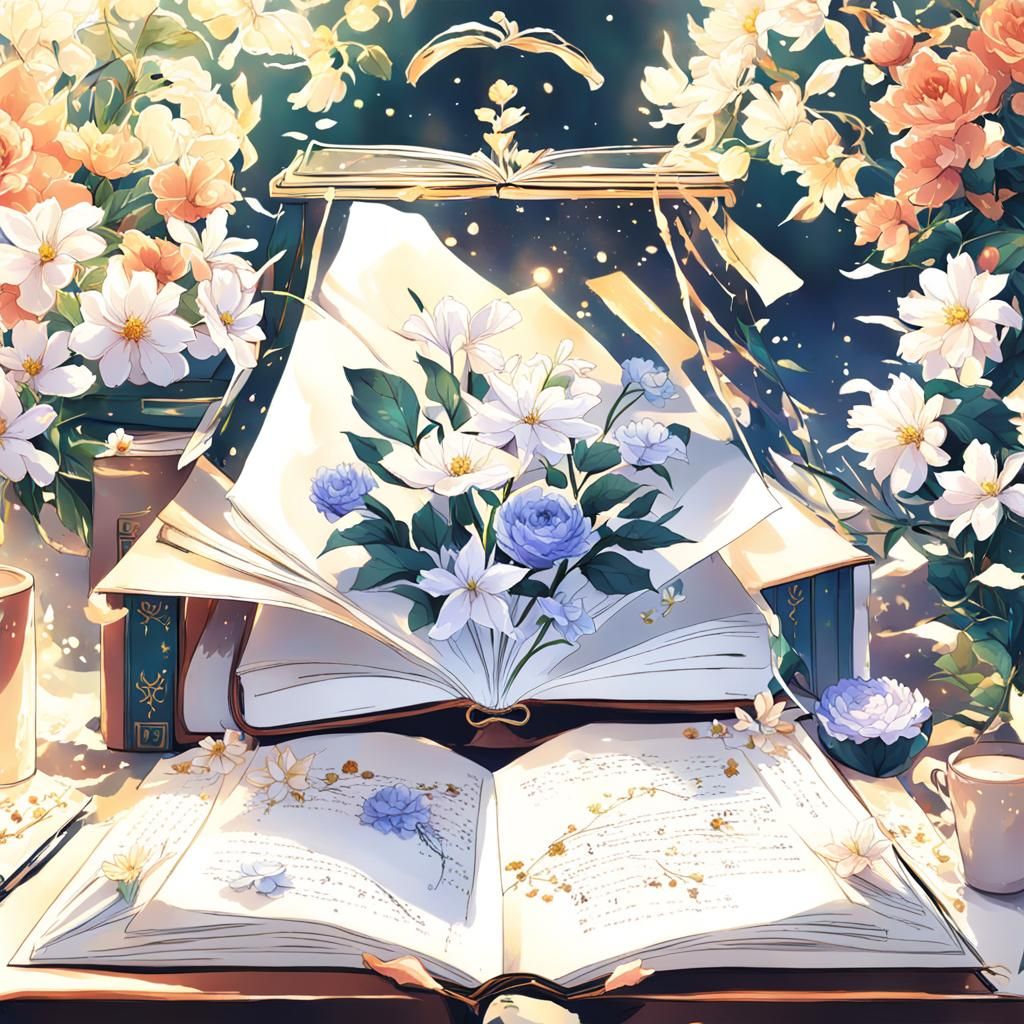 Enchanted Book Brought to Life in Anime Style
