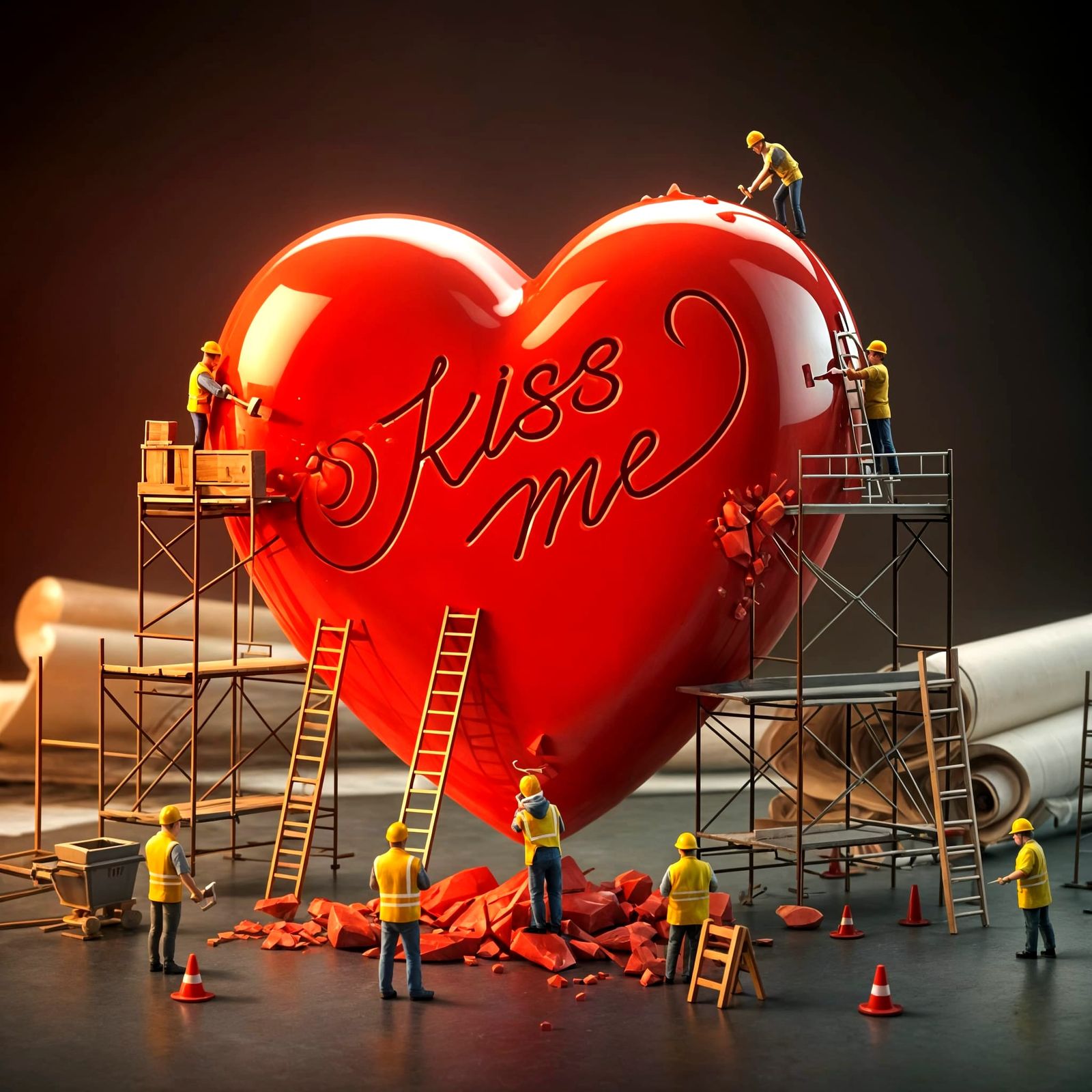 Gigantic Candy Heart Engraved with