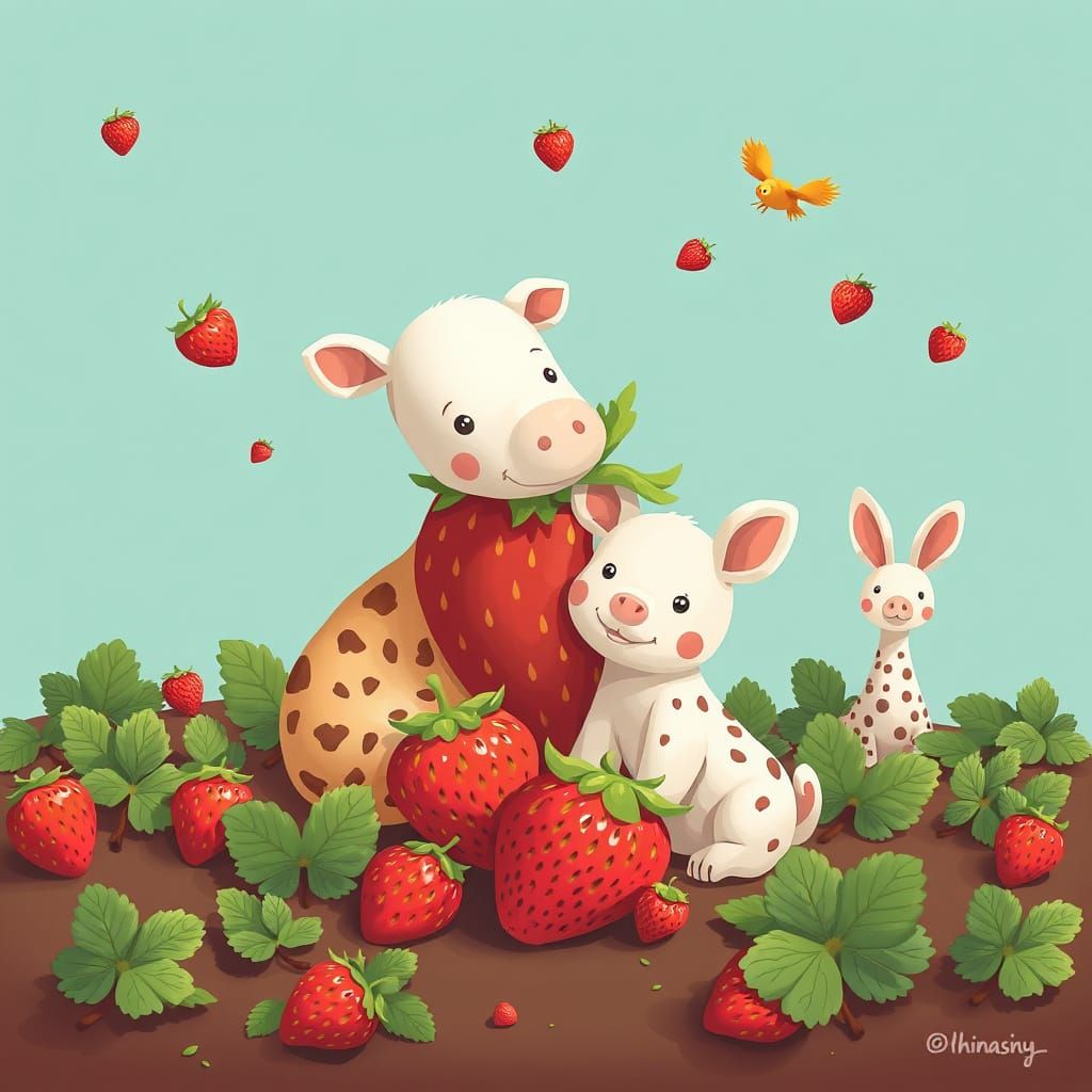 Strawberry Animals: An AI Interpretation