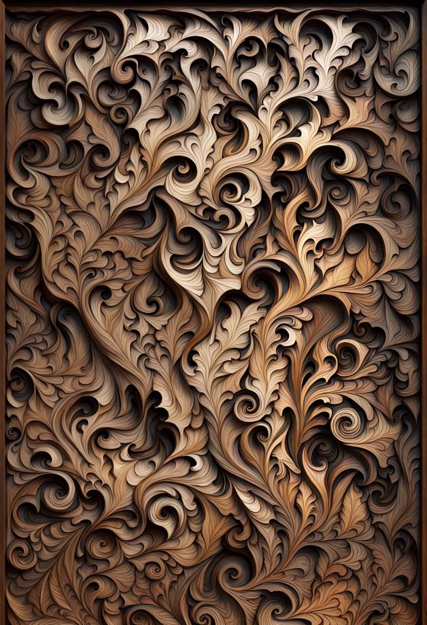 Smokey Wood Carved Flames