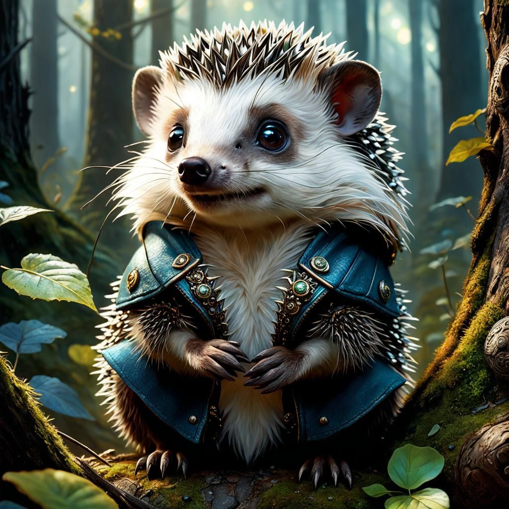 Super Cute Hedgehog in Enchanted Forest