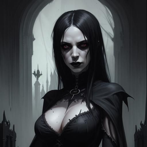 Sinister Gothic Woman Portrait