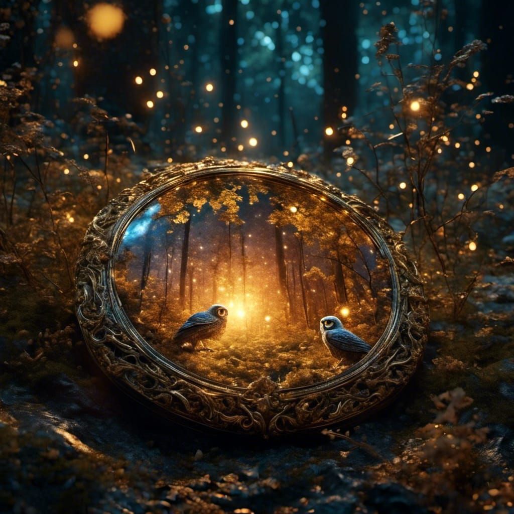 Enchanted Forest Reflected in Magical Mirror