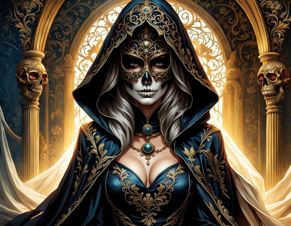 Gorgeous Skull in Dark Fantasy Style