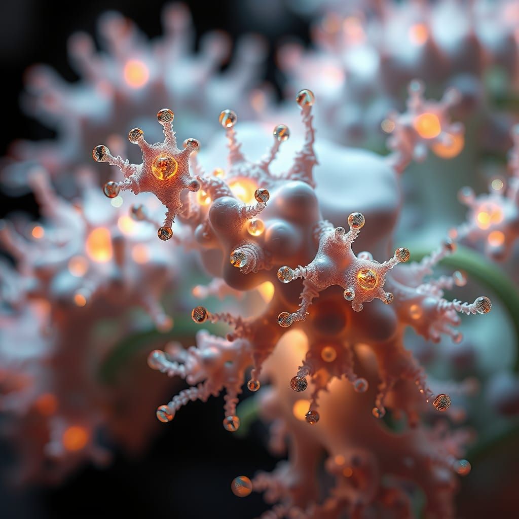 Bioluminescent Fractal: Exotic Elegance in 3D