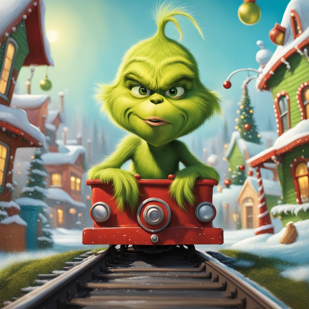 Hyperrealistic Baby Grinch Plays in Whoville