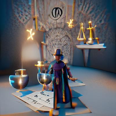 The Magician Tarot Card in VRay Unreal Engine