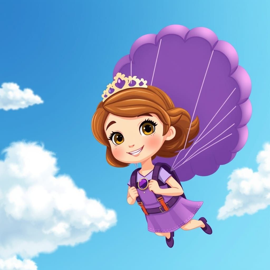 Princess Sofia Skydiving in Disney Jr Style