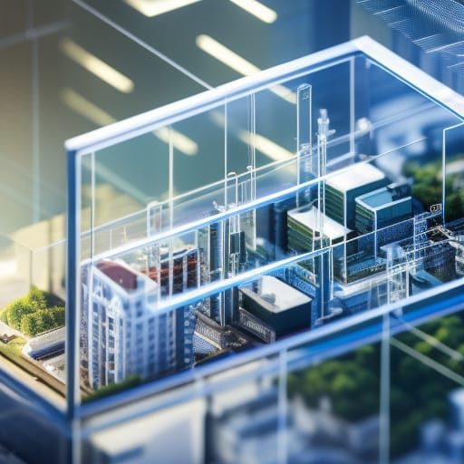 Electrical Circuit City Inside Glass Box: Tilt-Shift Photo