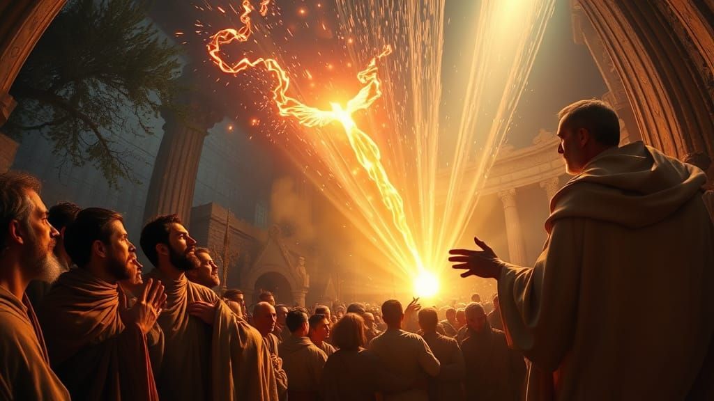 Apostle Peter Preaching: Holy Spirit Descends