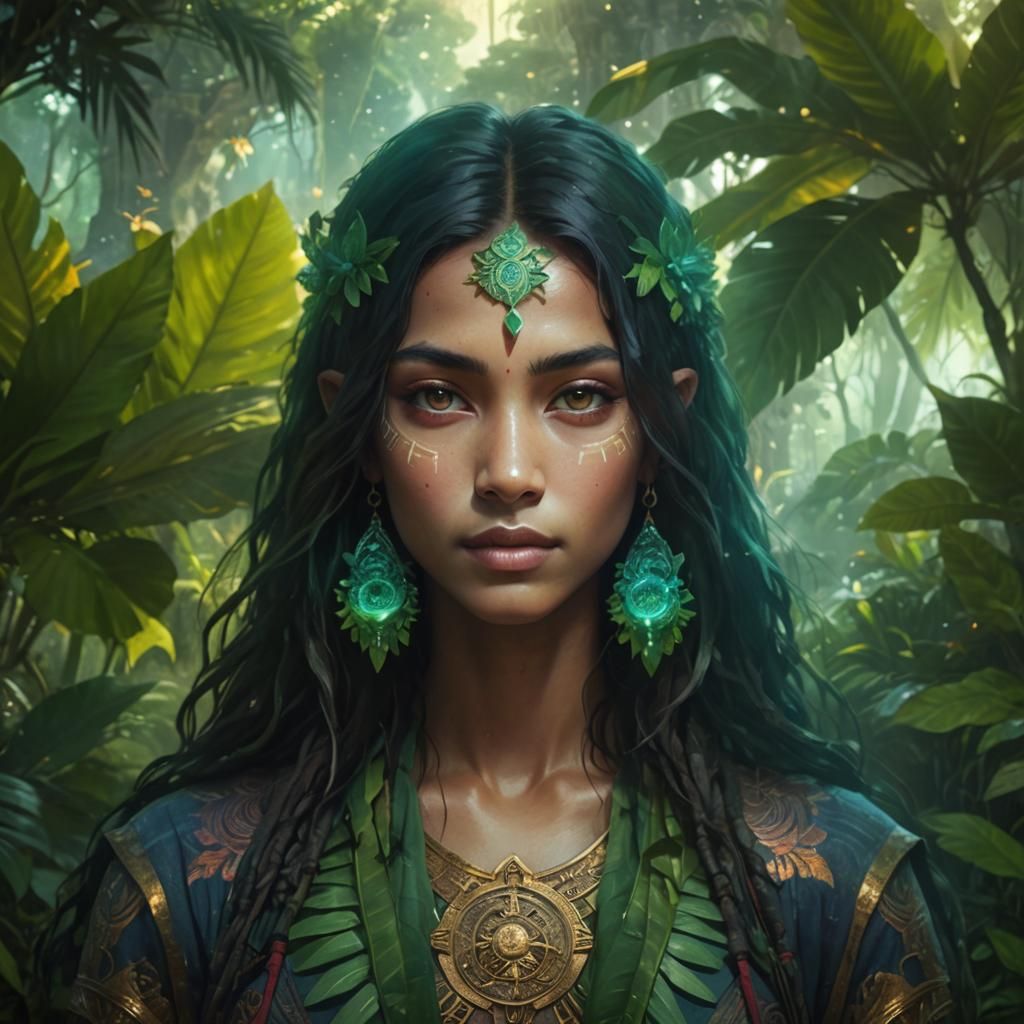 Majestic Figure in Ancient Ruins: Fantasy Art