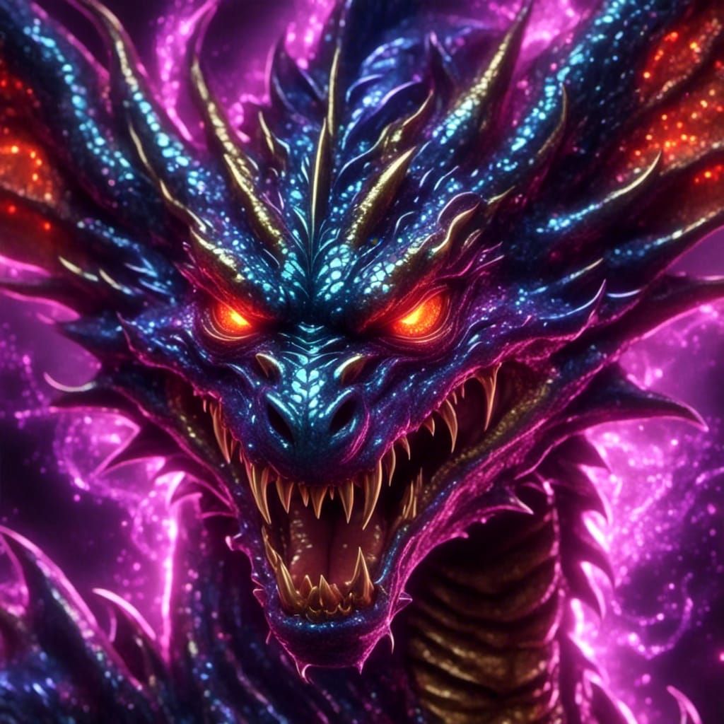 Demonic Ninja Dragon Boxer with Sparkle Effect