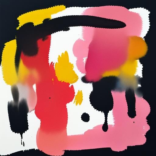 Abstract Golden Ink Circle in Fauvist Style