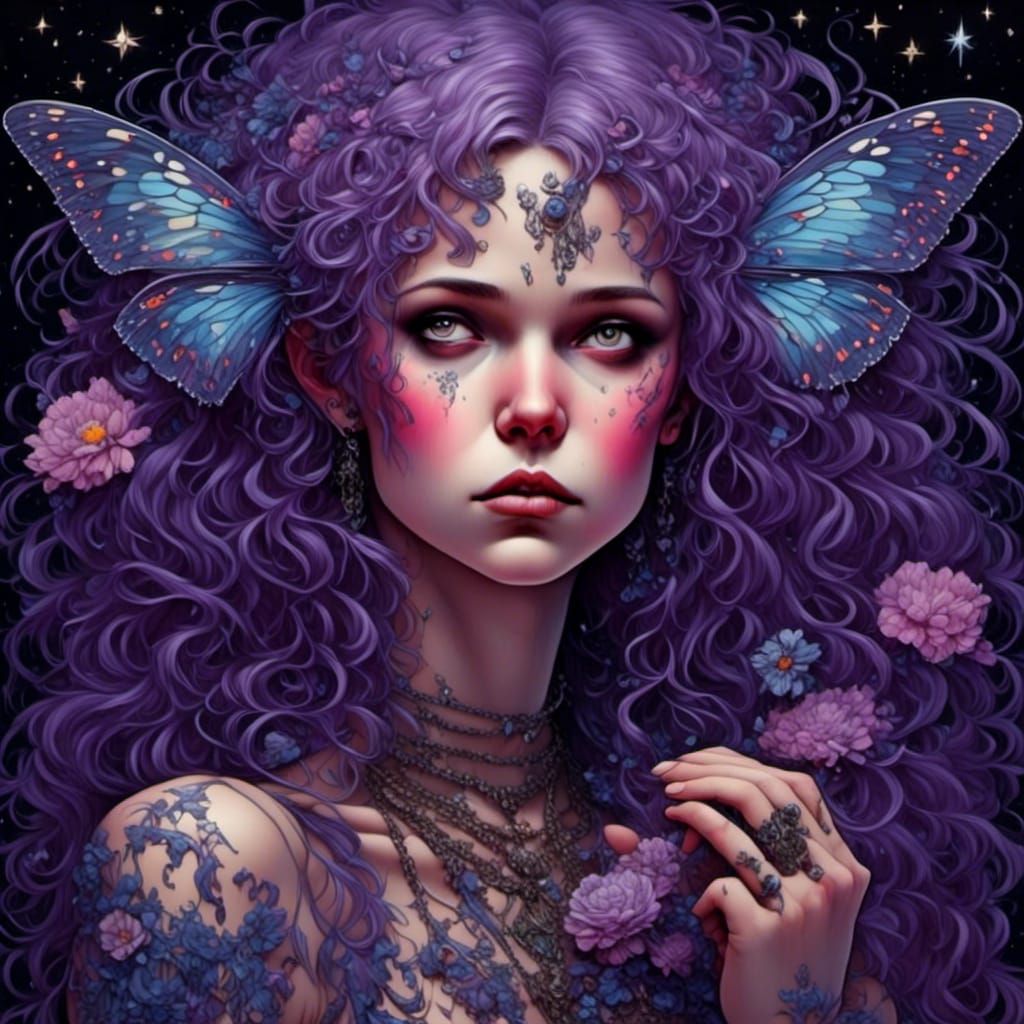 Dragonfly Eye Microcosm in Digital Painting Style