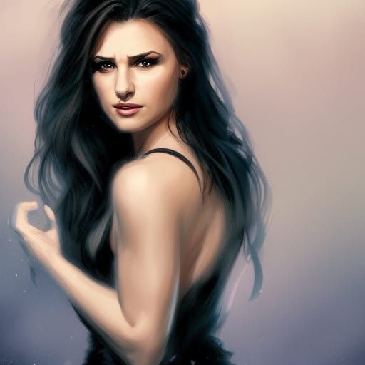 Enchanting Witch Portrait in Art Nouveau Style