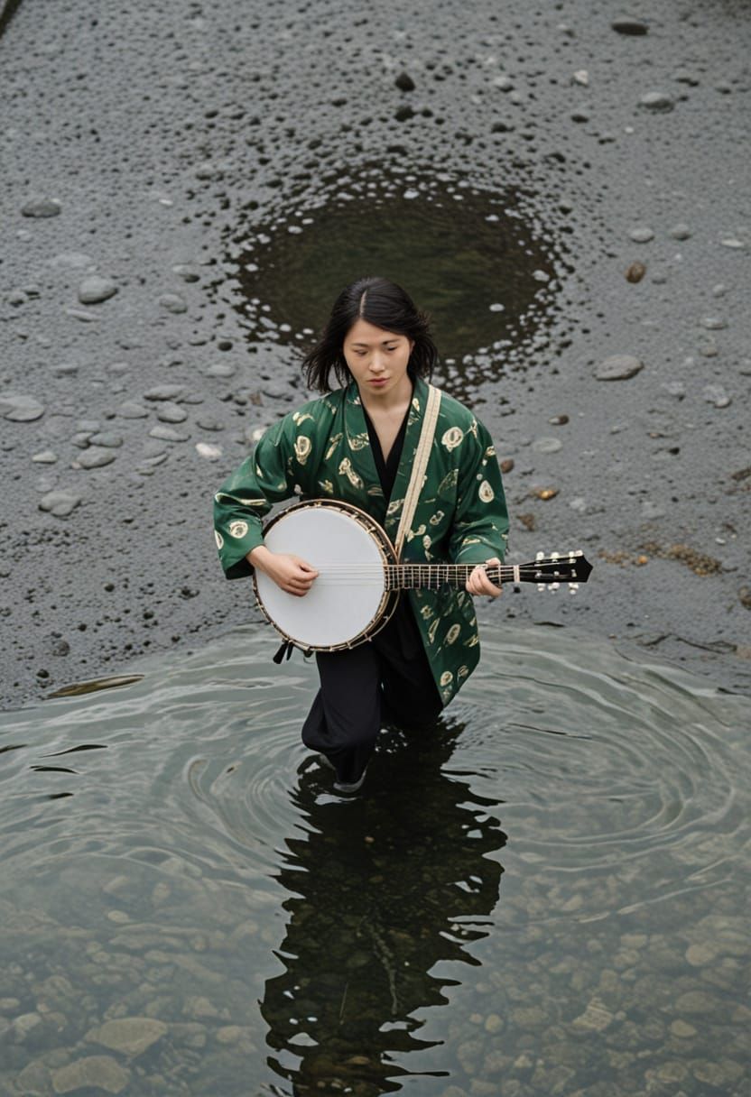 Surreal Banjo Kimono Encounter in an Icelandic Oasis
