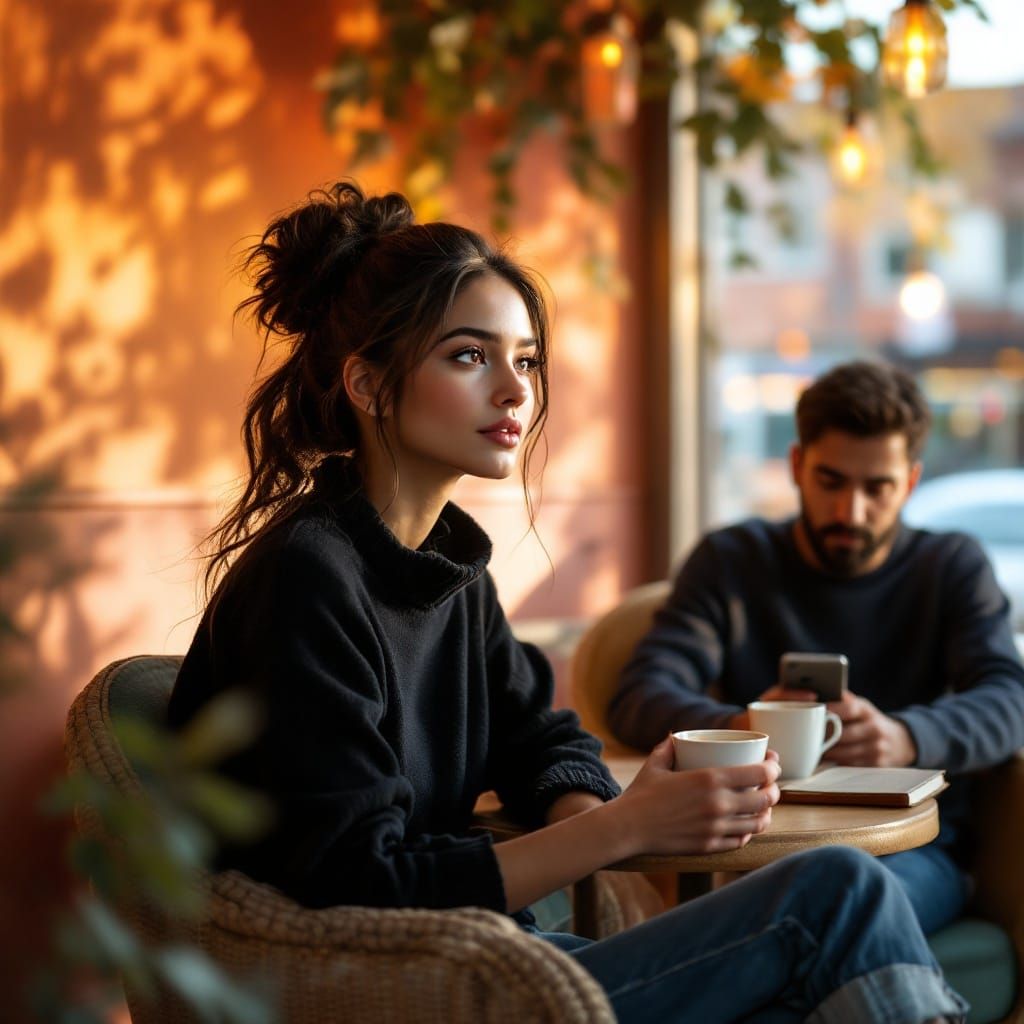 Serene Young Woman Lost in Thought