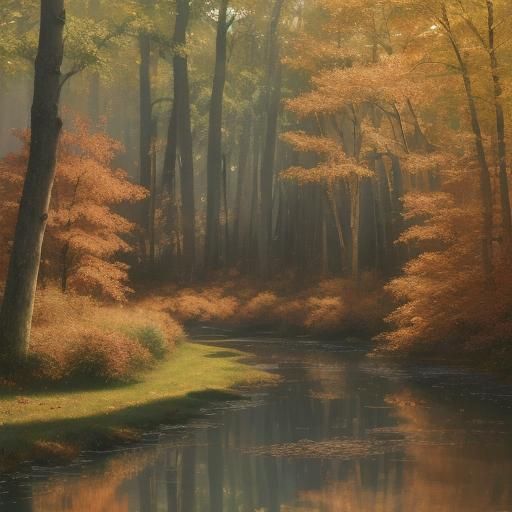 Autumn Cabin in Impressionist Style