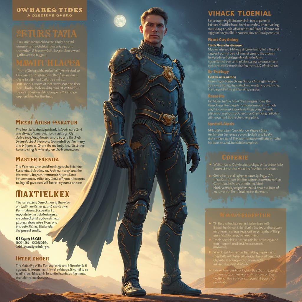 Interplanetary Being in Futuristic Magazine Layout