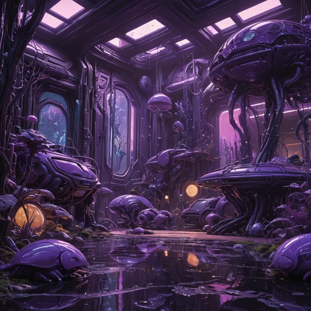 Luminous Purple Fantasy World in Digital Art
