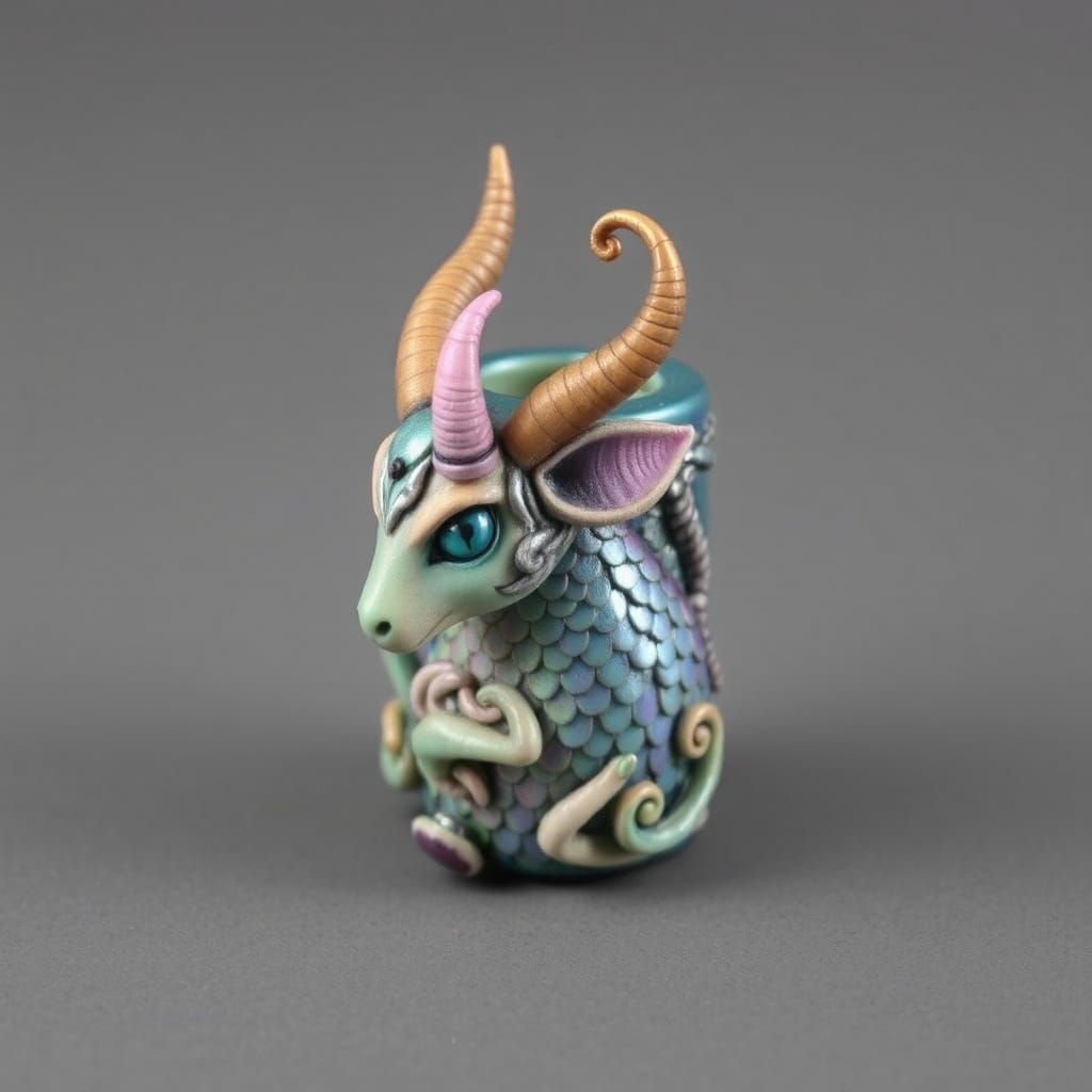 Mystical Polymer Clay Bead in Vibrant Iridescent Hues