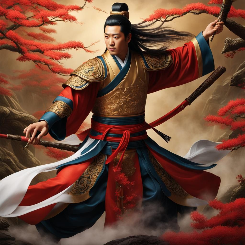 Lü Dongbin is one of the Eight Immortals in Chinese mythology, revered for his wisdom and martial prowess.