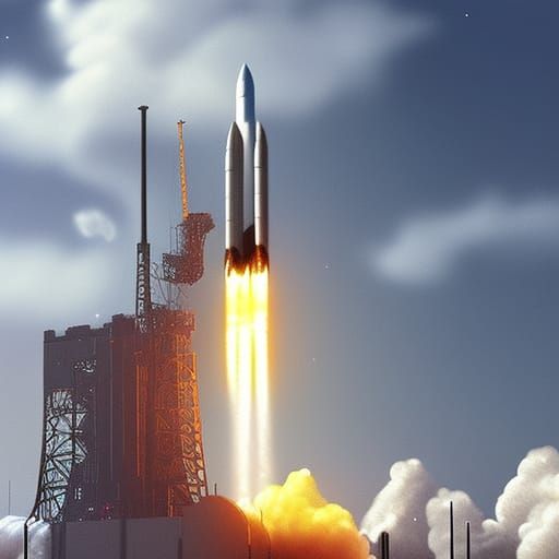 Rocket Launch at Cape Canaveral: Digital Matte Painting
