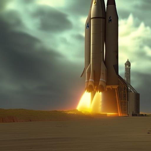 Rocket Launch at Cape Canaveral: Dramatic Digital Painting