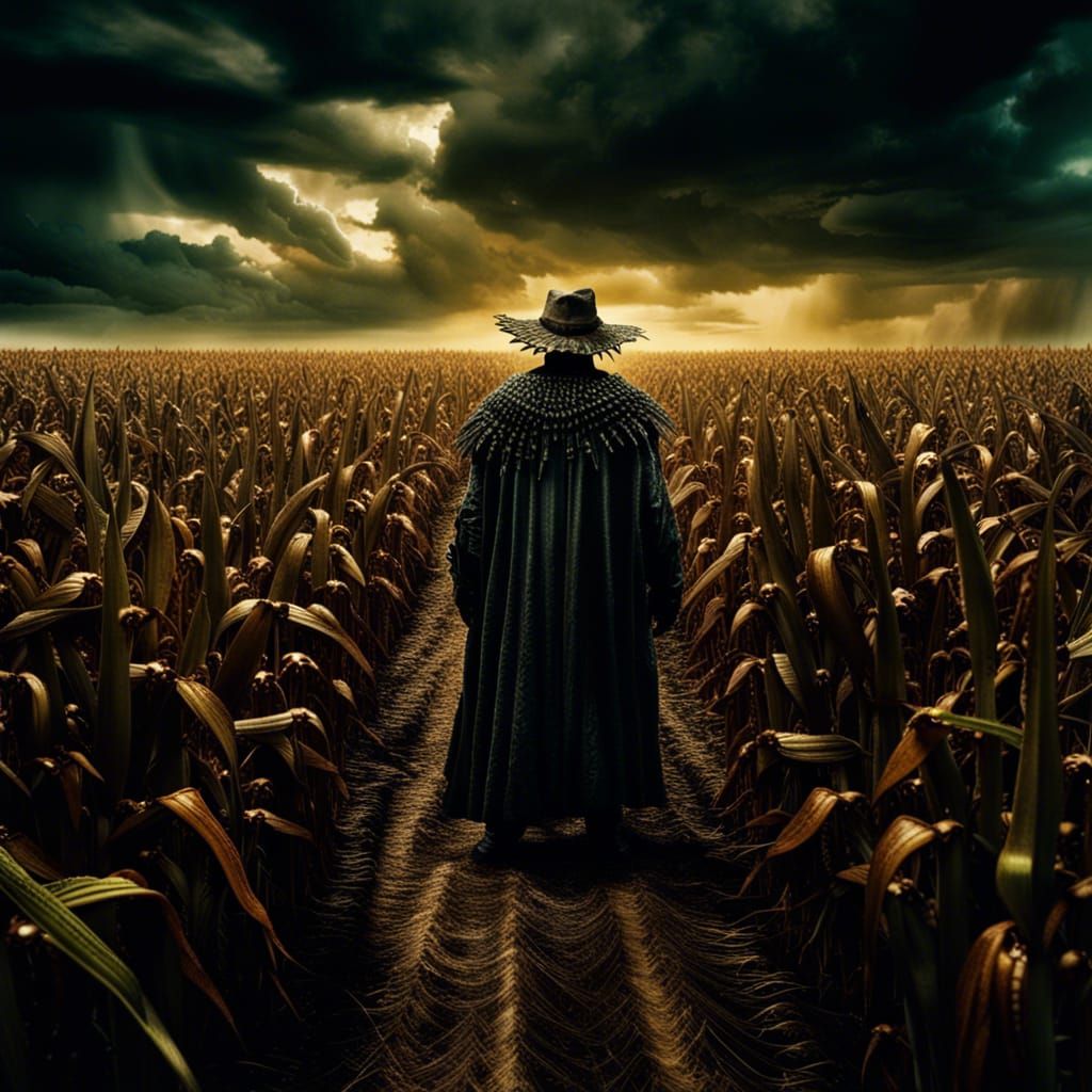 Jeepers Creepers in Cornfield, Matte Painting