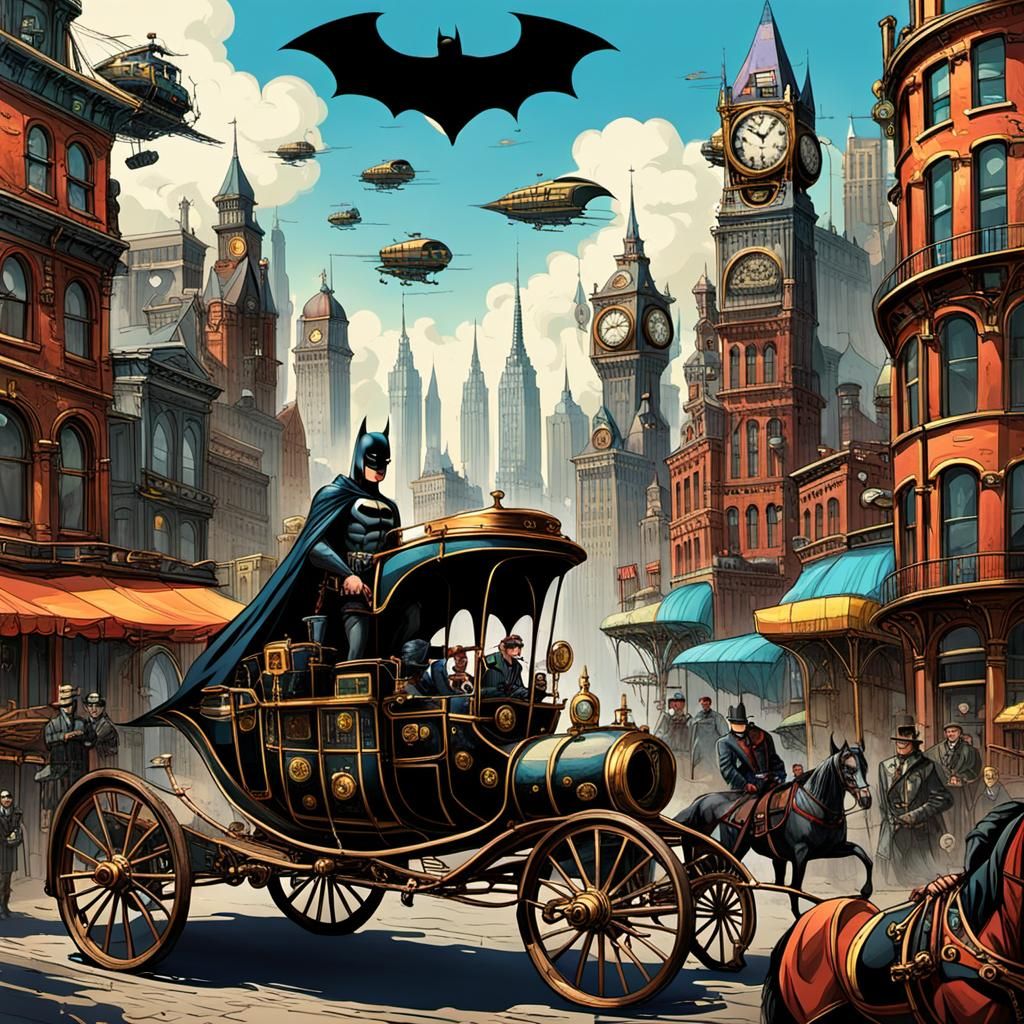Steampunk Gotham City with Batman