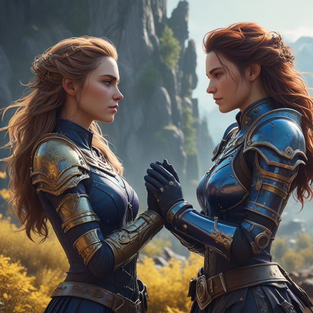 Intimate Fantasy Couple in Vivid Colors