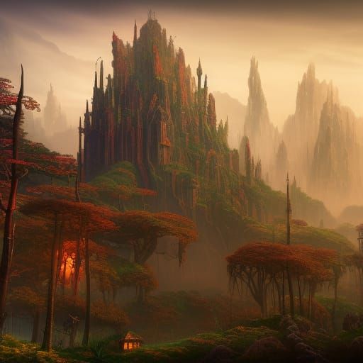 Fantastical Matte Painting in Deep Color