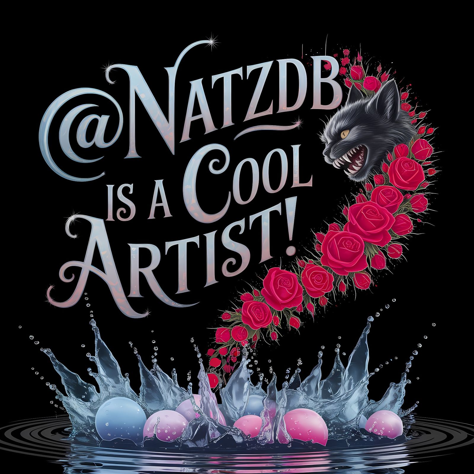 Идеаграма:  "@ Natzdb is a cool artist!"