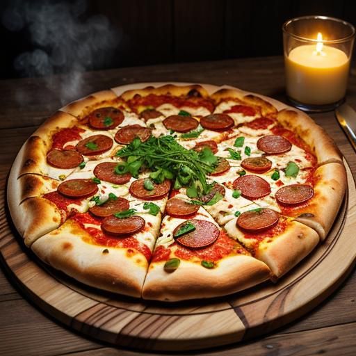 Cozy Italian Pizza Scene with a Golden Glow