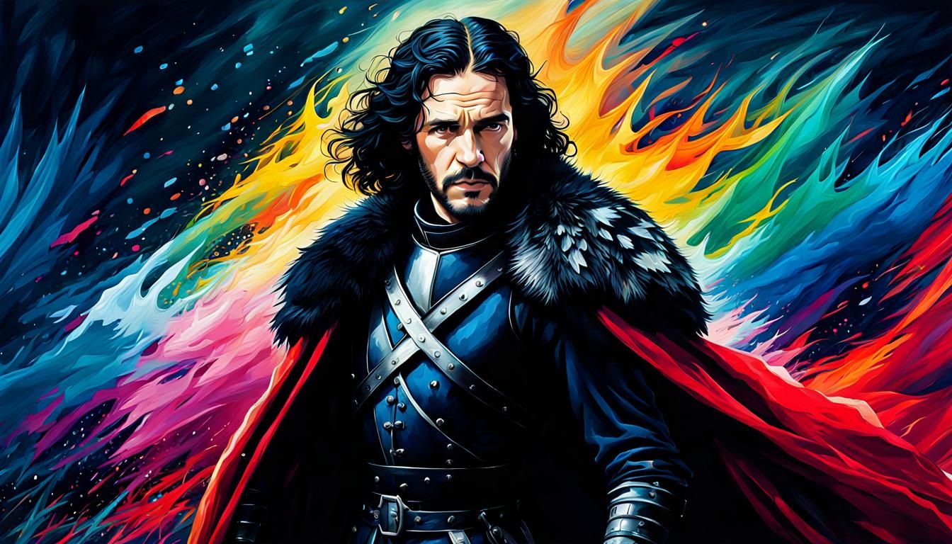 Elegant Man in Dress: Vibrant Digital Illustration