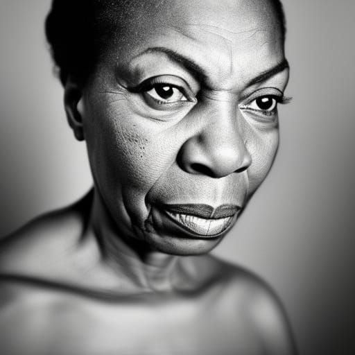 Nina Simone Portrait in Street Photography Style