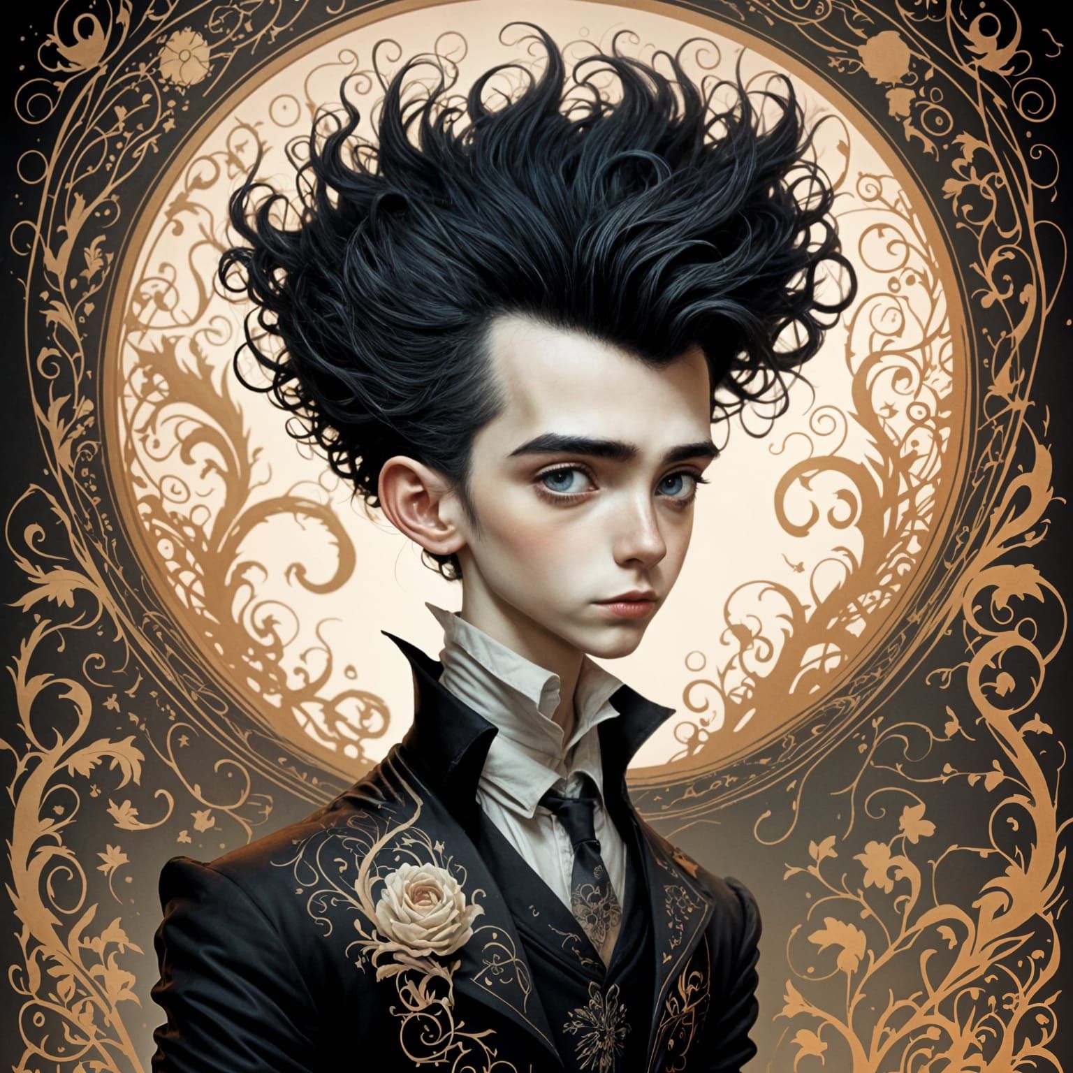 Ethereal Portrait: Dreams Unraveling in Polyester