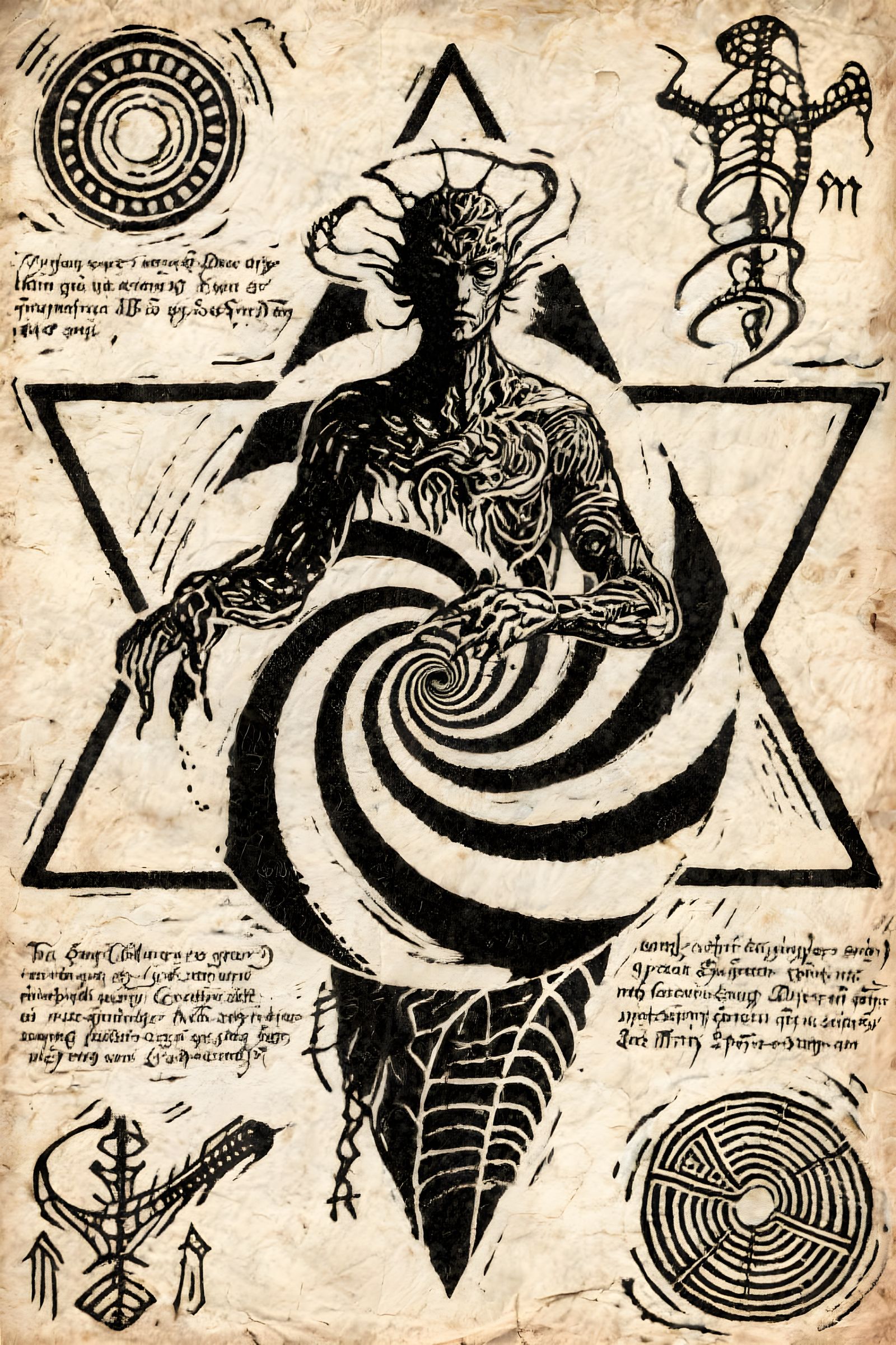 Mystical Being in Gothic Surrealism Style