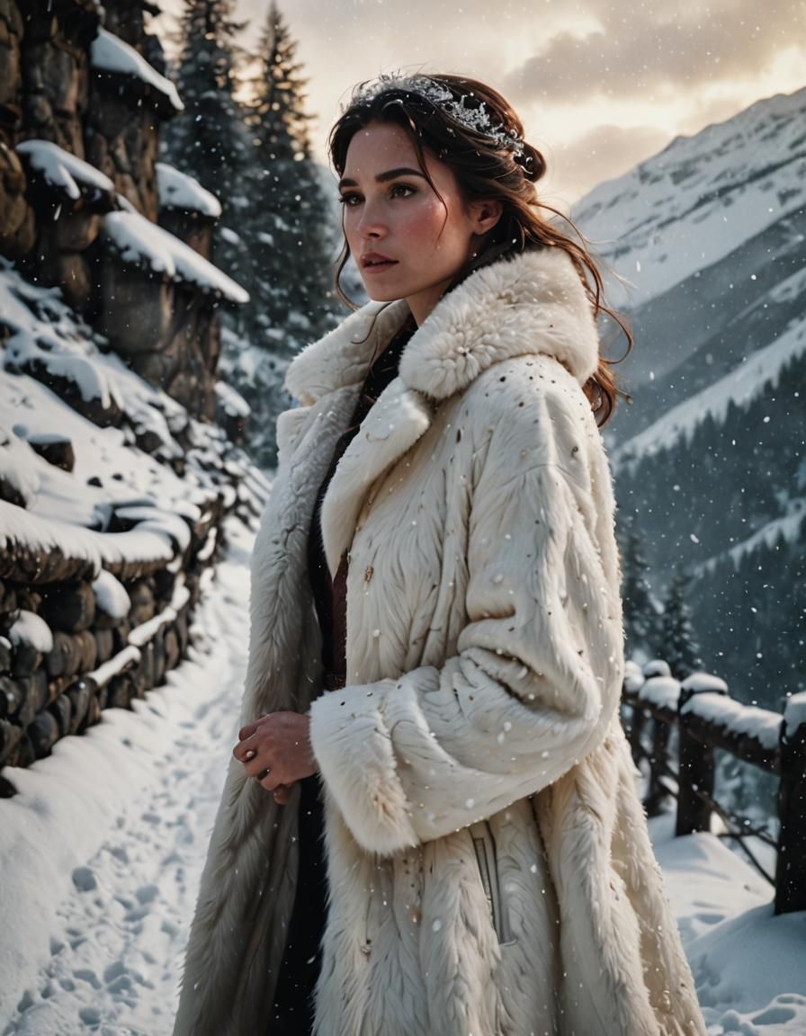 Princess in Snowstorm: Cinematic Film Still