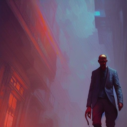 Headless Man Concept Art in Art Nouveau Style